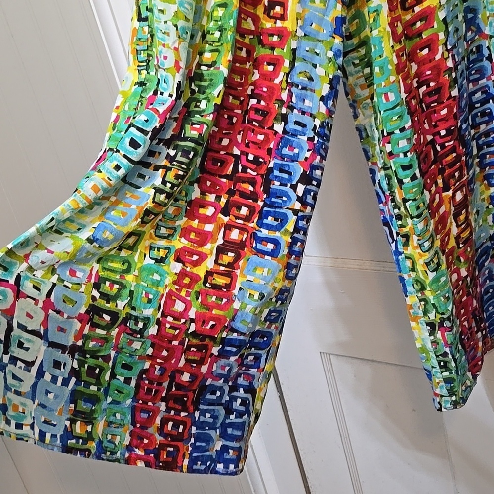 Jams WORLD ROAD Trip Pattern Color Boho Geometric Women Small Wide Leg Pantsππ - Picture 2 of 6